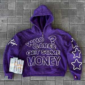 Logotipo personalizado de alta calidad pulóver 350gsm Sudadera con capucha de gran tamaño en blanco Unisex Rojo Peso pesado para hombre Sudaderas con capucha de color sólido - Product Image 5