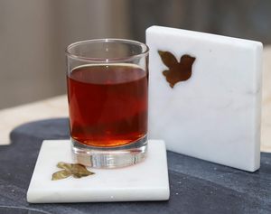 Conception élégante d'incrustation de sous-verres en marbre avec incrustation d'oiseaux volants UNIQUES CRÉATIONS d'ARTWARE Caractéristiques pour la mise à niveau des décors de maison modernes - Product Image 5