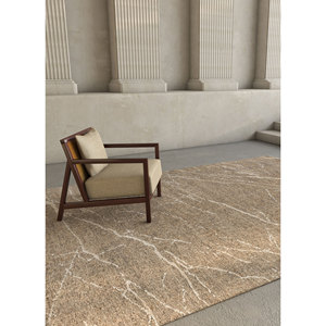 พรม Urban Pause สีเบจน้ำตาล ทำด้วยมือจากขนสัตว์และไหมไผ่ ลายแบบนามธรรม สำหรับห้องนั่งเล่น วัยรุ่น และทางเดิน รุ่น Eskn-118 - Product Image 5