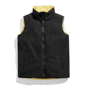 Logo personnalisé hiver gilet sans manches veste pour hommes mode col montant bouffant avec fermeture éclair - Product Image 1
