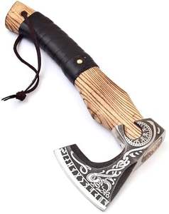 Steel Craft International: <b>Hand</b> Made Carbon Steel Viking Axe For Camping. Viking Axe For Wooden Cutting. Multi-purpose Axe - Product Image 1