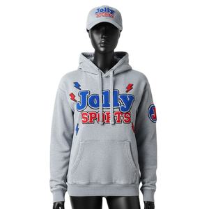 Sweat à capuche pour femme, 320 GSM, polaire doux, mélange coton et polyester, couleur gris, logo brodé personnalisé, vêtements basiques pour femme, sweats à capuche - Product Image 1