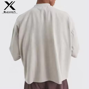 Venta al por mayor 100% algodón hombres camiseta de gran tamaño hombro caído estilo Hip Hop secado rápido personalizado 3D de punto gráficos para Puff estampado Ba - Product Image 6