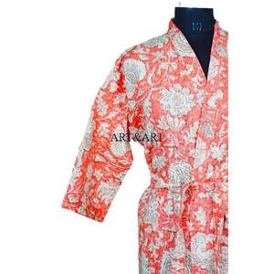 Elegant Bohemian Style Vintage Cotton Kimono Robe Handcrafted Patchwork Kantha Jacket Quilted Winter <b>Gift</b> for Women - Product Image 5