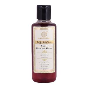Vente en gros Khadi naturel ayurvédique huile capillaire tonique au henné et au thym sans huile minérale - Product Image 3