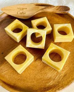 Ensemble d'accessoires de table en résine écologique moderne, technique sculptée, couleur naturelle, modèle tendance, cadeau - Product Image 5