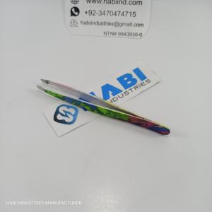 Pinzas para cejas inclinadas de acero inoxidable con punta puntiaguda recubierta de papel para depilación y herramienta de desplumado - Product Image 4