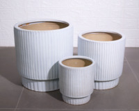 Pot Bunga Modern Beton Putih Art-home Ceramics Vietnam dalam 3 Ukuran Tanpa Lapisan untuk Penanaman di Rumah, Taman, Hotel & Kantor