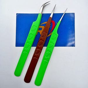 Private Label Professional Eco-Friendly Stainless Steel Powder Coated Precision Anti-Static Custom Logo Durable Eyelash <b>Tweezers</b> - Product Image 6