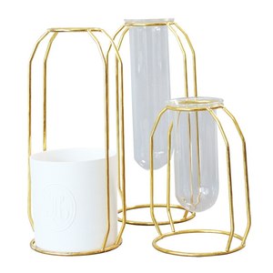 Hôtels Dîner Décoration de table Pot Forme Navire Pichet à fleurs Vases transparents Artisanat Vase à fleurs plaqué argent Sol - Product Image 4