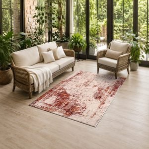 Tapis RUGS DEPOT LXDP-0441 en gros, couleur terre cuite dorée, style vintage oriental, imprimé numériquement, lavable en machine, en chenille, antidérapant - Product Image 6