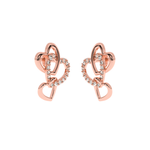 AJRETAIL ต่างหูเพชรทรงหยดน้ำรูปหัวใจสามดวง |   0.22 กะรัต |   สี HI คุณภาพ VS-SI |   ได้รับการรับรองจาก IGI |   ของขวัญสำหรับทุกเพศ - Product Image 6