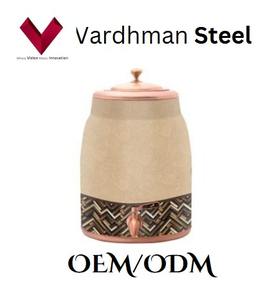 สินค้าขายดีปี 2025 เหยือกน้ำทองแดงแบบดั้งเดิม 8 ลิตร งานฝีมือสุดหรูสำหรับใช้ในชีวิตประจำวัน เหยือกทองแดงอายุรเวท 8 ลิตร - Product Image 4