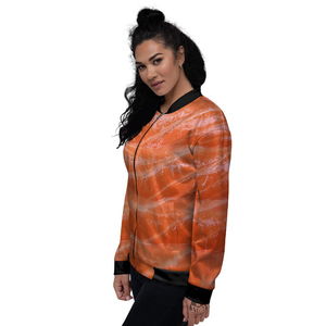 แจ็กเก็ตบอมเบอร์ทำจากผ้าซาตินสีระเหิดสำหรับผู้หญิงแจ็กเก็ตผู้หญิงแขนใหญ่พิเศษทำจากโพลีเอสเตอร์ - Product Image 3