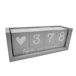 Calendario de Escritorio de Madera con Cuenta Regresiva de Años y Contador de Días, Gráficos Cortados con Láser - Product Image 1