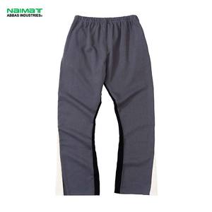 Pantalon de survêtement évasé en coton personnalisé de haute qualité pour hommes ceinture élastique décontracté taille moyenne avec décoration en dentelle - Product Image 4