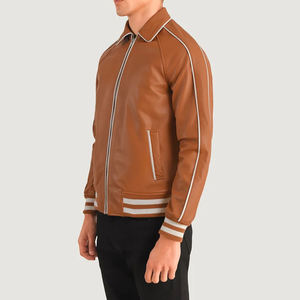 Chaquetas de cuero Varsity personalizadas para hombre, chaqueta de estilo retro, diseño de cremallera de estilo urbano de invierno a la moda para una capa cómoda - Product Image 4