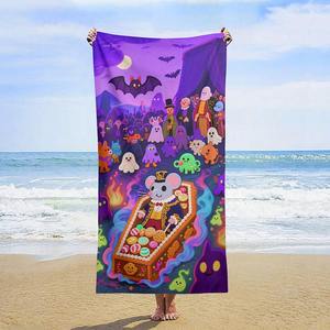 Serviette de plage en coton jetable compressée imprimée, best-seller, avec logo personnalisé, séchage rapide, grande taille, été - Product Image 4