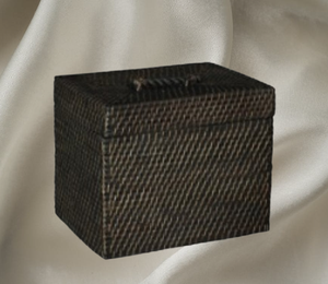 Boîte rect de haute qualité avec couvercle en rotin brun foncé élégant durable fabriqué à la main pour les meubles de cuisine - Product Image 2