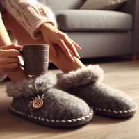 Rehaussez votre style : Chaussons chauds jetables antidérapants en feutre, doublure en cuir véritable, mode népalaise, pour l'hiver