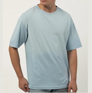Camiseta de algodón de gran tamaño de 220 gramos de alta calidad para hombre, ropa deportiva de verano transpirable con cuello redondo de media manga hecha a medida, novedad - Product Image 1