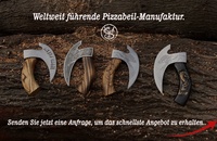 Cortador de Pizza de acero de alto carbono hecho a mano, hacha vikinga negra, cortador de rebanadas, hacha de Pizza con funda de cuero para uso en exteriores
