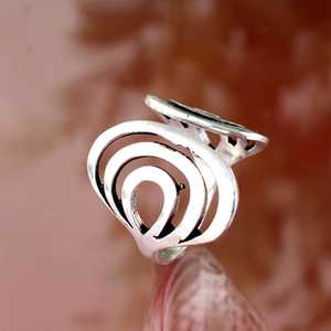 Fashionable Design Spiral Brass <b>Ring</b> Silver Plated Hollow cutout Open Band Tribal <b>Ring</b> Vintage Handmade Wholesale women <b>Ring</b> - Product Image 4
