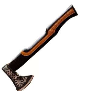 Hacha Tomahawk Artesanal de Acero Industrial con Alto Contenido de Carbono, Multiusos, para Camping, Supervivencia al Aire Libre, Mango de Madera de Palisandro, Cuero, 1.5 kg - Product Image 1