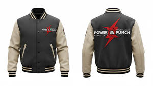 Veste universitaire décontractée d'hiver unisexe en laine/viscose imperméable à l'eau avec manches chauffantes motif uni brodé sur le devant - Product Image 5