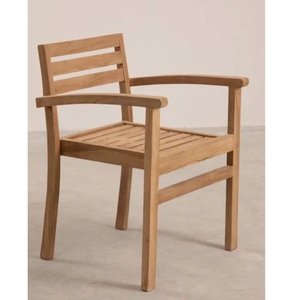 Silla de comedor de madera de teca para jardín/exterior - Product Image 1