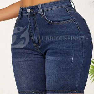 Shorts de Mezclilla de Verano para Mujer, Cintura Media, Corte Regular, 100% Algodón, Secado Rápido, Parches Personalizados, Cómodos, Estilo Hip Hop - Product Image 1