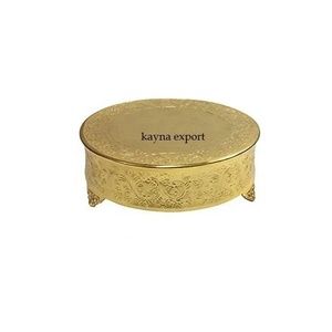 Venta caliente boda decorativa en relieve oro acabado pastel soporte nuevo diseño de flores con textura soporte decorativo para pastel para fiesta - Product Image 3