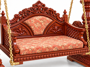 Jhula en bois de style Maharaja de luxe pour la décoration du salon, style Rajwadi exclusif, balançoire en teck sculptée à la main pour maisons de luxe aux États-Unis - Product Image 4