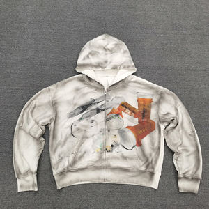 Custom Streetwear Distressed <b>Spray</b> <b>Paint</b> Pullover Hoodie DTG Print Regular Fit 100% Cotton Winter Men's - Product Image 1