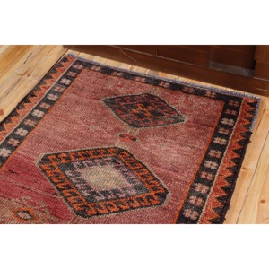 3.3x9.9 ft <b>Runner</b> Turkish Rug, Vintage Rug, <b>Red</b> Black Paisley Wool Rug - Product Image 5