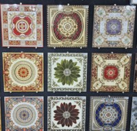 Carreaux de tapis en porcelaine de luxe 3D à fleurs dorées Carreaux de mur et de sol polis pour bureau Carreaux de tapis de qualité supérieure