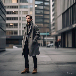 Abrigo de lana reciclado transpirable y ligero para hombre, ropa informal a prueba de viento, Chaqueta larga de invierno con doble botonadura para hombre, abrigo de lana para hombre - Product Image 6