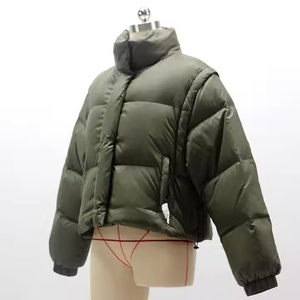 Nouveau court court femmes 3 en 1 veste bras détachable 2024 doudoune fille extra court femmes vers le bas manteaux - Product Image 3