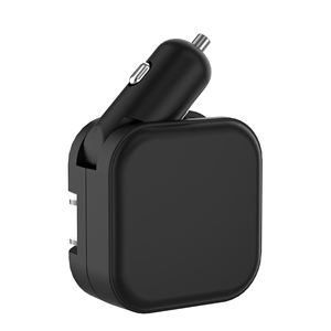 ที่ชาร์จในรถยนต์แบบพกพา 2-in-1 พร้อมปลั๊กพับได้สำหรับ iPhone X XR XS 7 8 Plus Note 8 9 Galaxy S8 S9 Plus และ <span class=keywords><strong>LG</strong></span> Pixel - Product Image 2