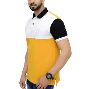 Polo en tissu confortable design unique couleur unie vêtements décontractés hommes polo nouveauté confortable fit hommes polo - Product Image 2