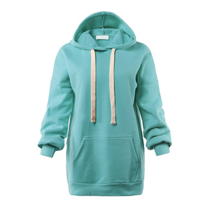 Custom Printed Eco-Friendly <b>Longline</b> <b>Hoodie</b> for <b>Women</b> OEM Oversized Fit Pullover Cotton Fleece Private Label Gymwear 3D - Product Image 1