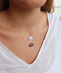 Labradorite arc-en-ciel pierre de lune Fluorite améthyste perle de Bohème argent 925 plaqué or avec perle de diamant - Product Image 2