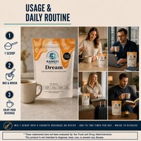 Complément Alimentaire en Poudre pour la Nuit Mélatonine L-Théanine Reishi Apigénine Magnésium Sel Marin Caramel OEM Marque Privée 180g