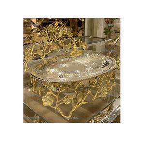 Plato para Calentar Comida de Diseño Único en Acero y Latón, Plato Redondo de Primera Calidad para Servir en Bodas y Fiestas - Product Image 3