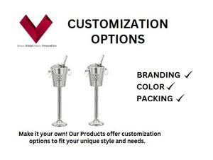 Cubo de vino de acero inoxidable con soporte, soporte de vino Elegance, soporte de vino Chill Master, soporte de lujo Chateau, soporte de frío y servicio - Product Image 3