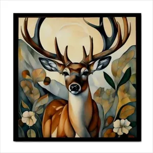 Cerf Buck Stag Carrelage de céramique Style Nouveau Dosseret décoratif Art mural Collection de peintures d'animaux - Product Image 1