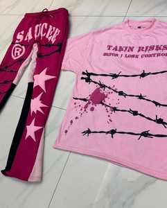 ชุดเซ็ตสตรีทแวร์โอเวอร์ไซส์สำหรับทุกเพศ คอลเลคชั่นฤดูหนาว เสื้อเจอร์ซีย์ผ้าฝ้าย 100% พร้อมกางเกงผ้าฟลีซ-เป็นมิตรกับสิ่งแวดล้อมและระบายอากาศได้ดี - Product Image 2