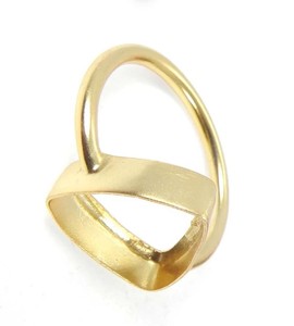 Super Quality 925 Sterling Silver Indian Export <b>Ring</b> Collet Component Bezel Setting Trillion Shape Stone Custom Plating All - Product Image 4