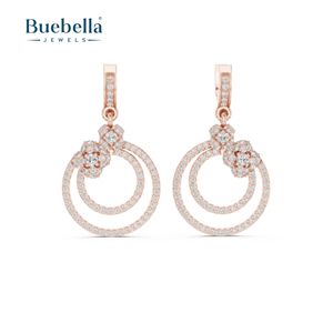 Pendientes de diamantes de corte redondo elegantes de Plata de Ley 925 diseño clásico atemporal perfecto para el uso diario pendientes para mujer - Product Image 1