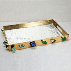 Plateau décoratif en métal doré élégant Plateau décoratif chic pour présentoir de table Plateaux décoratifs en métal faits à la main - Product Image 4